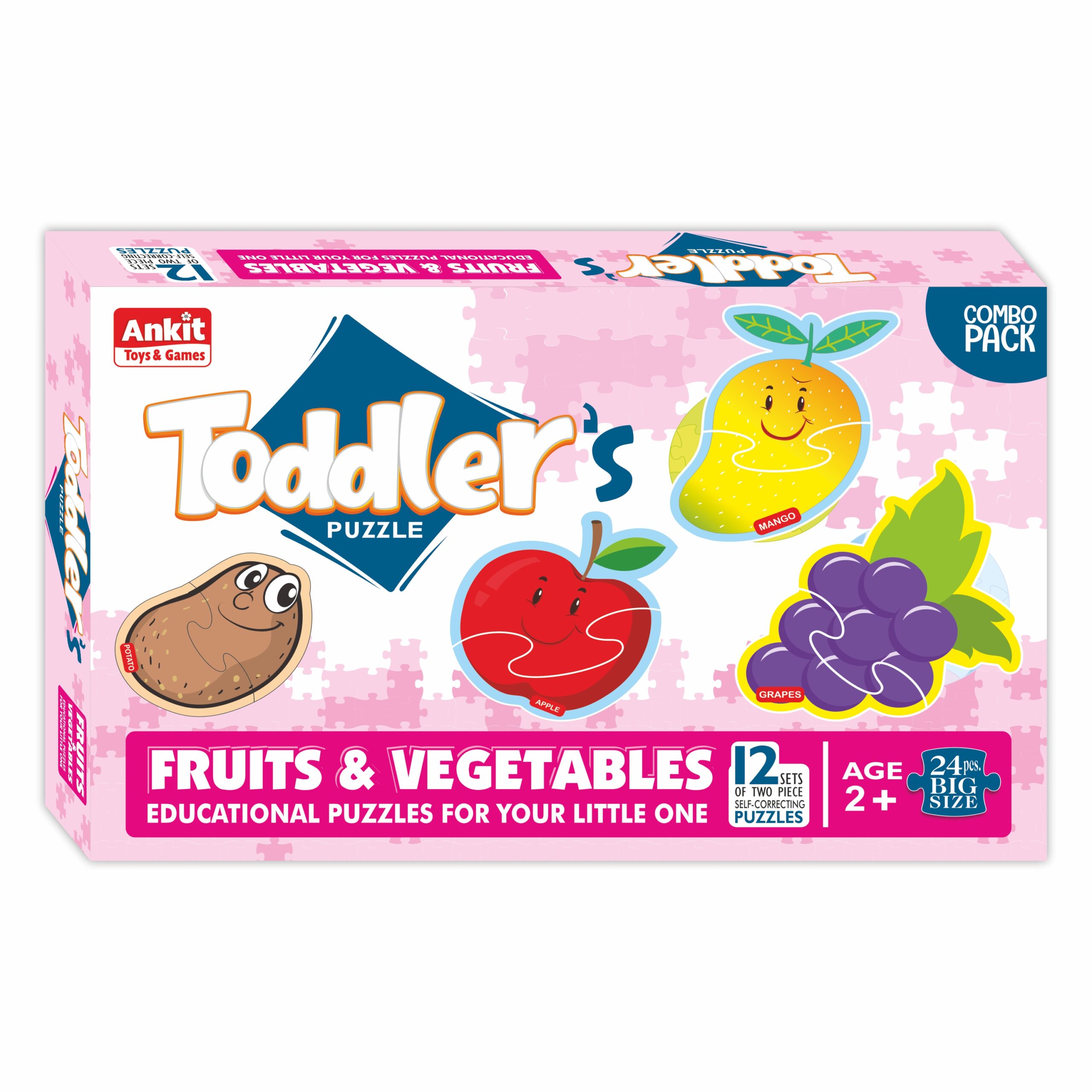 Ankit Toys Toddler's Puzzle - Fruits & Vegetables