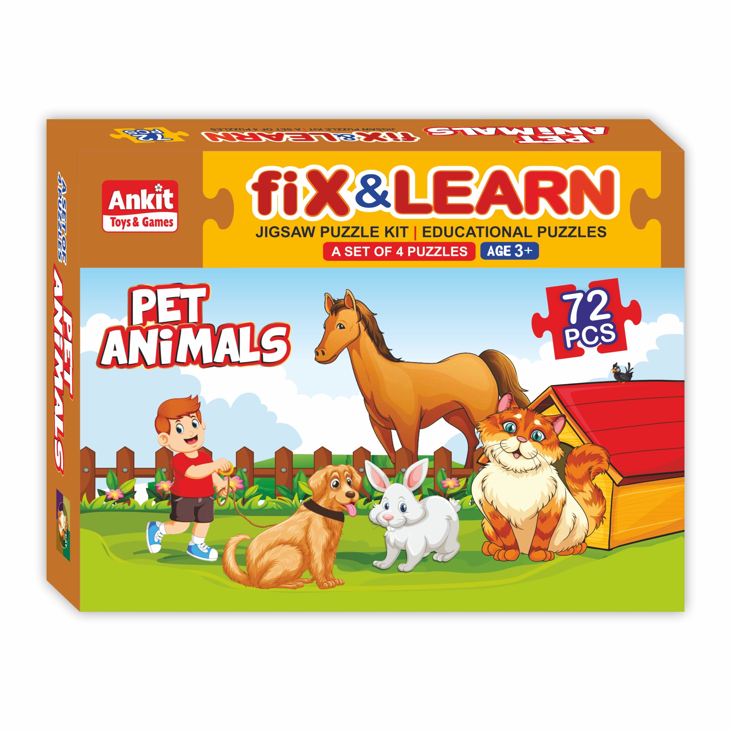 Ankit toys Fix 'N' Learn Puzzle- Pet Animals