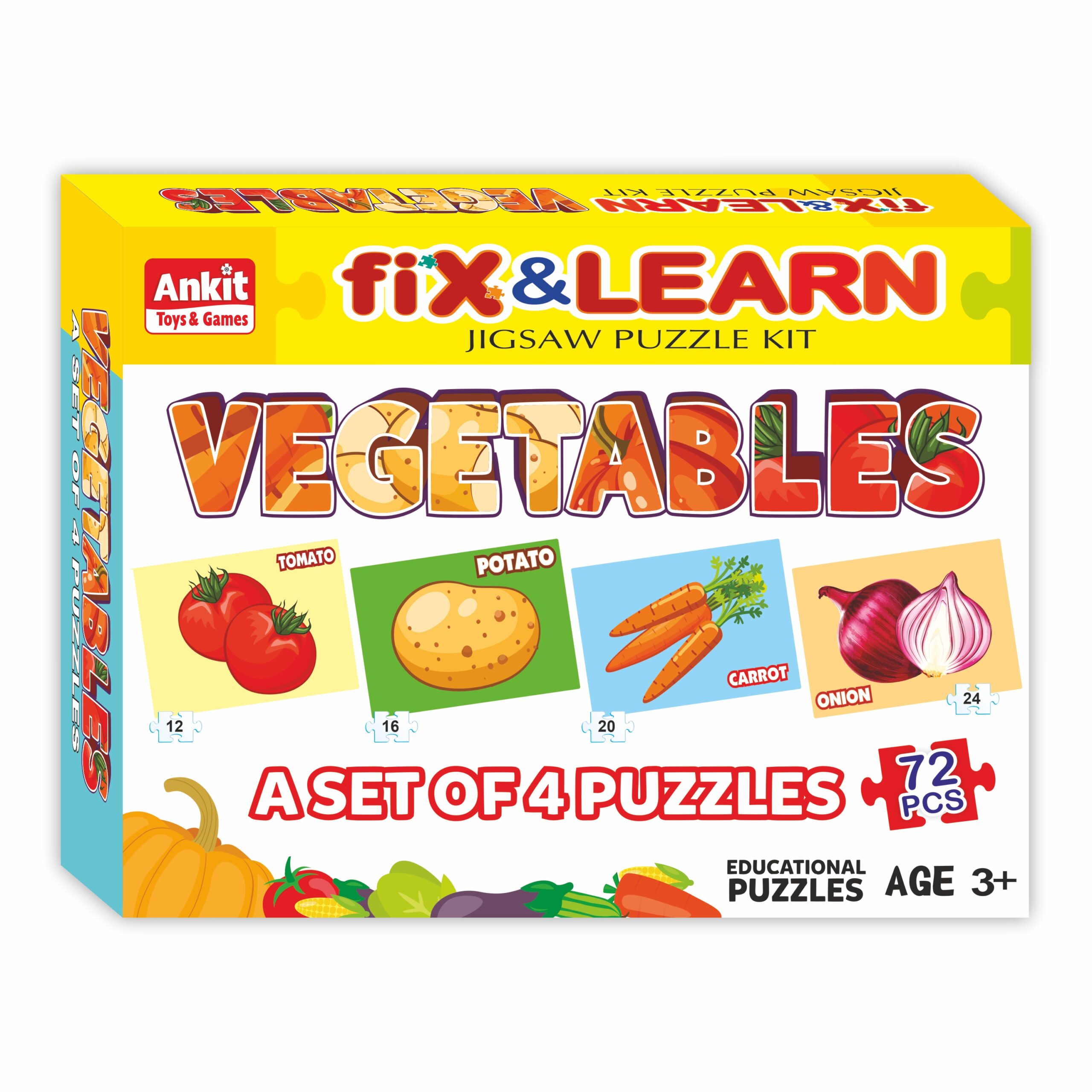 Ankit toys Fix 'N' Learn Puzzle- Vegetable