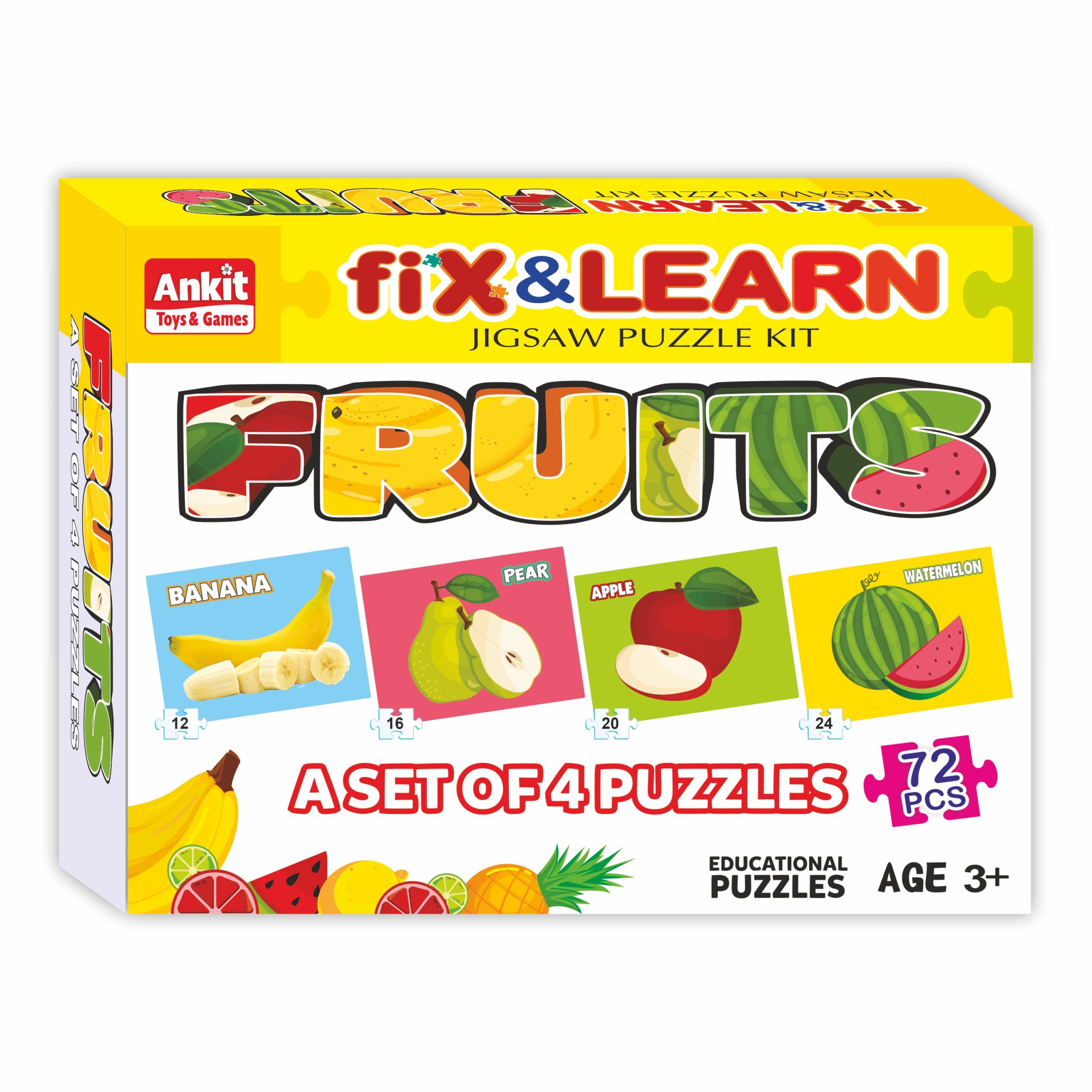 Ankit toys Fix 'N' Learn Puzzle- Fruits