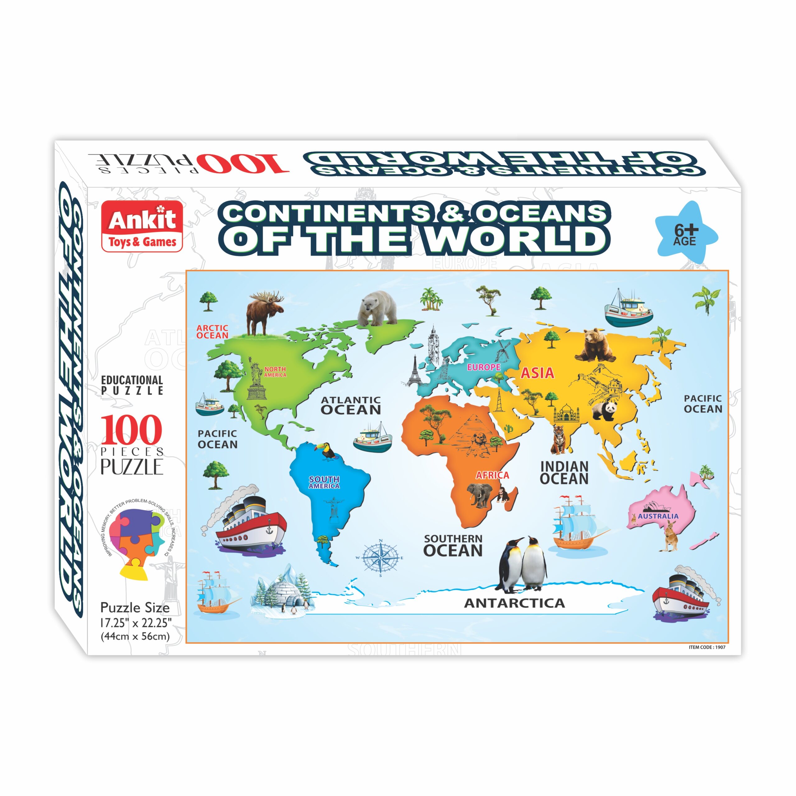 Ankit toys Continents & Oceans of the world