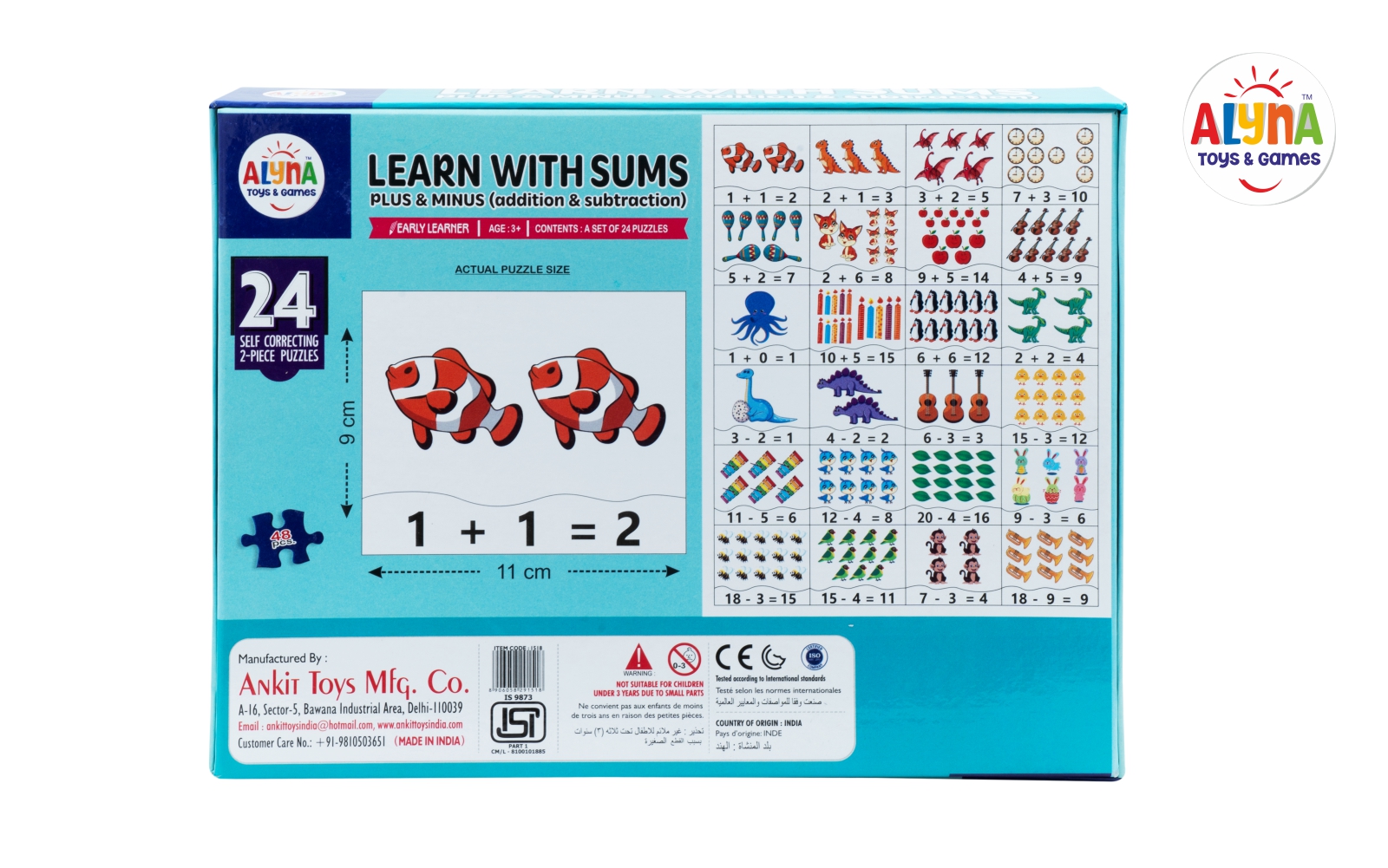 Ankit Toys Learn With Sums Jigsaw Puzzles Set of 24