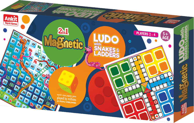 Ankit Toys 2 in 1 Magnetic ludo with snakes & ladders