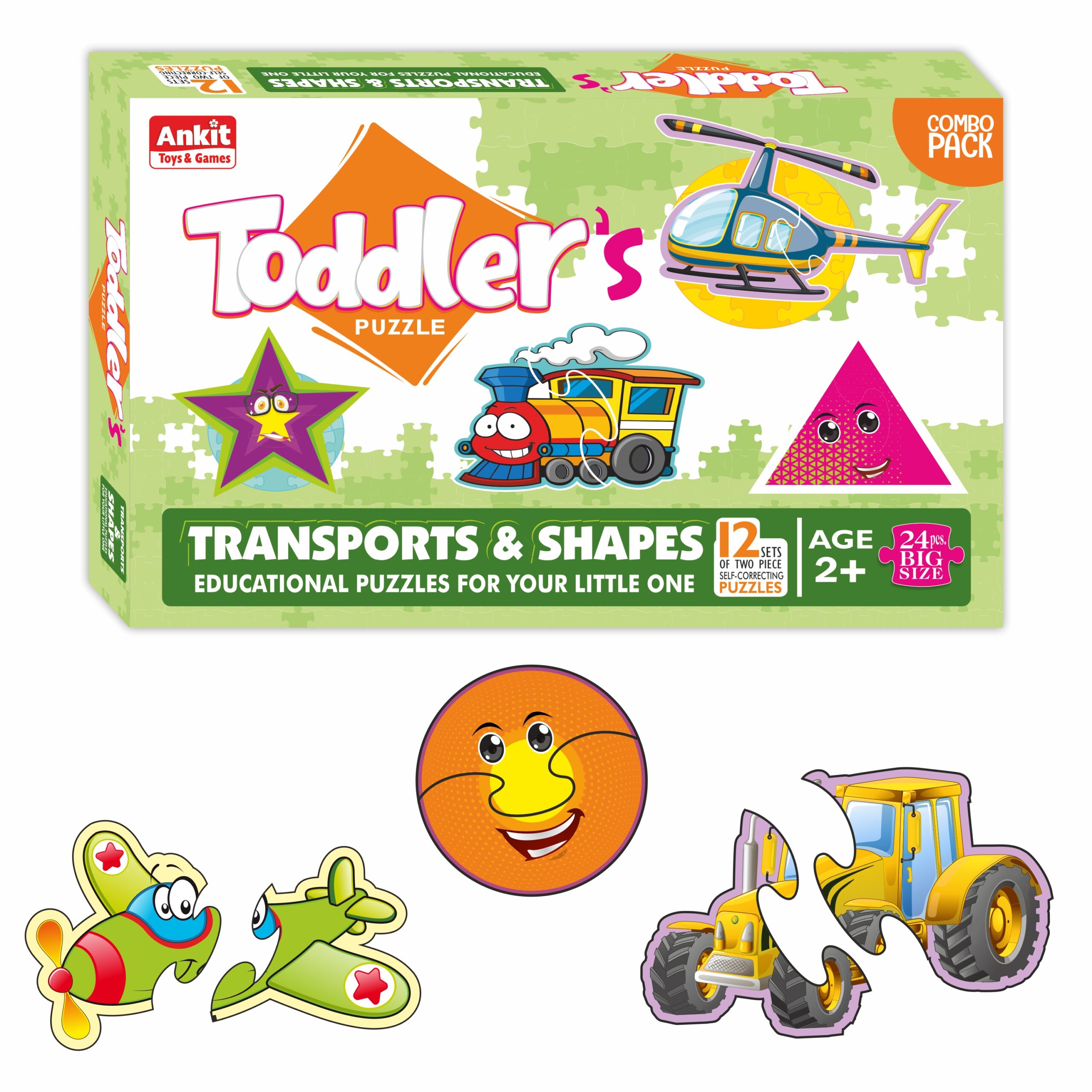 Ankit Toys Toddler's Puzzle - Transports & Shapes