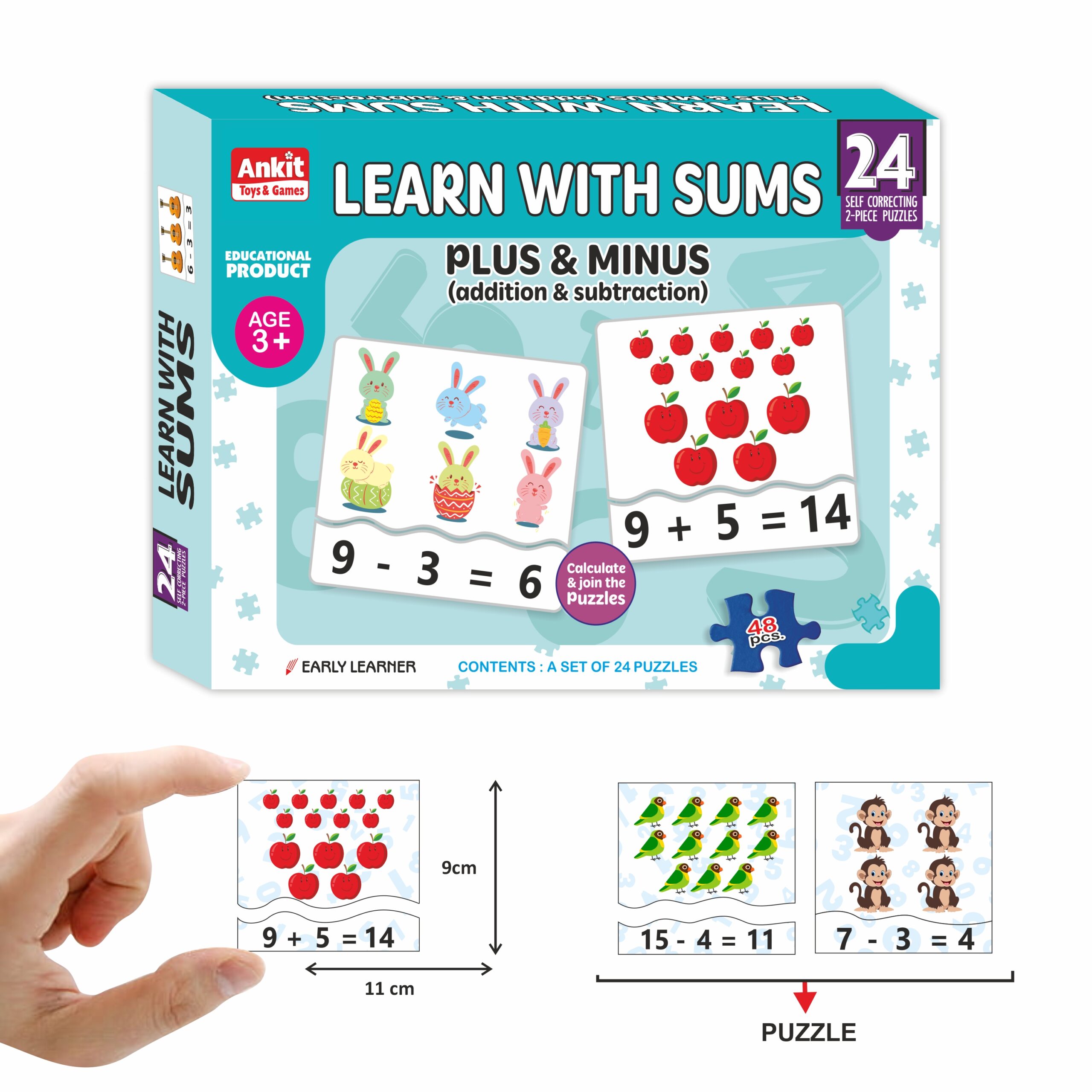 Ankit Toys Learn With Sums Jigsaw Puzzles Set of 24