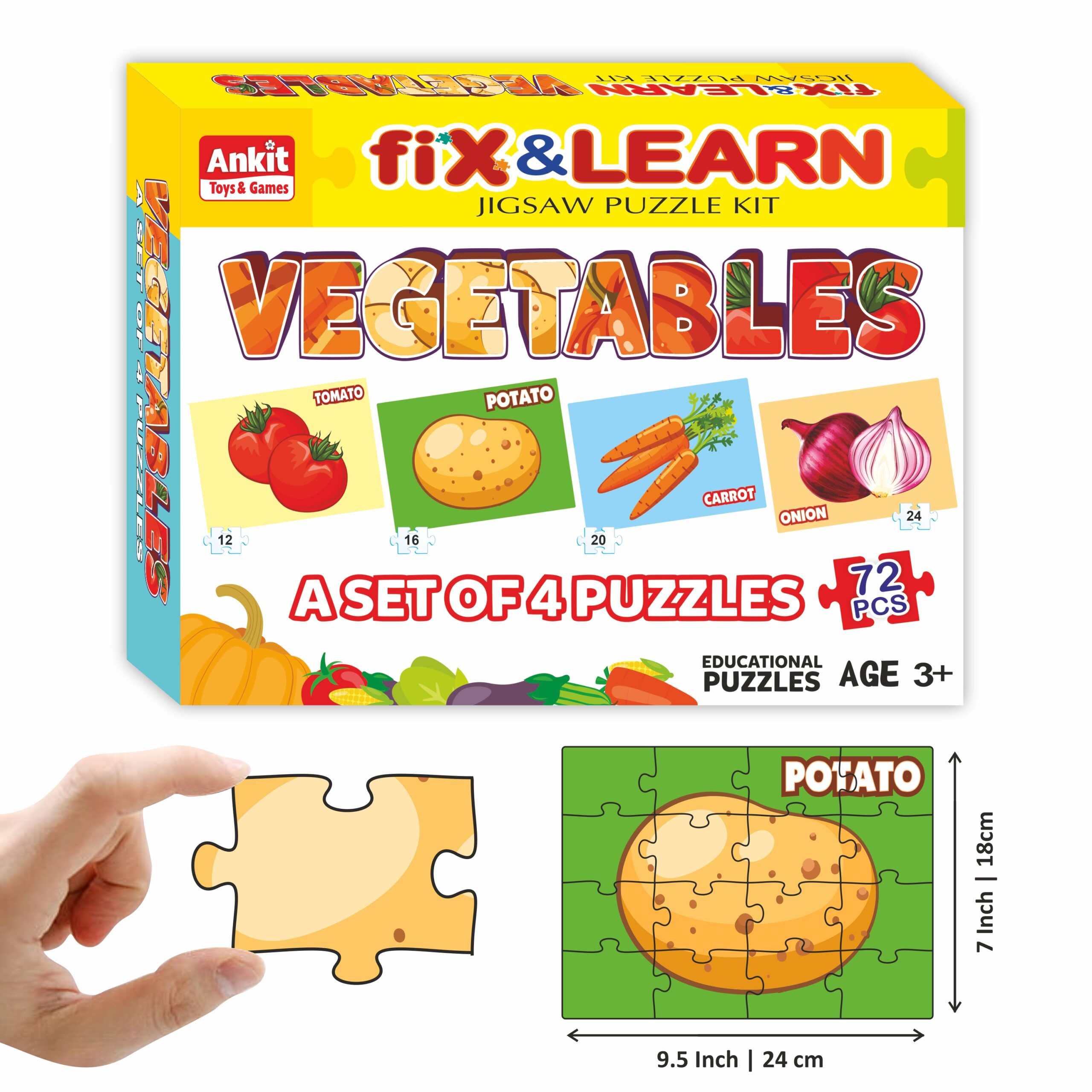 Ankit toys Fix 'N' Learn Puzzle- Vegetable