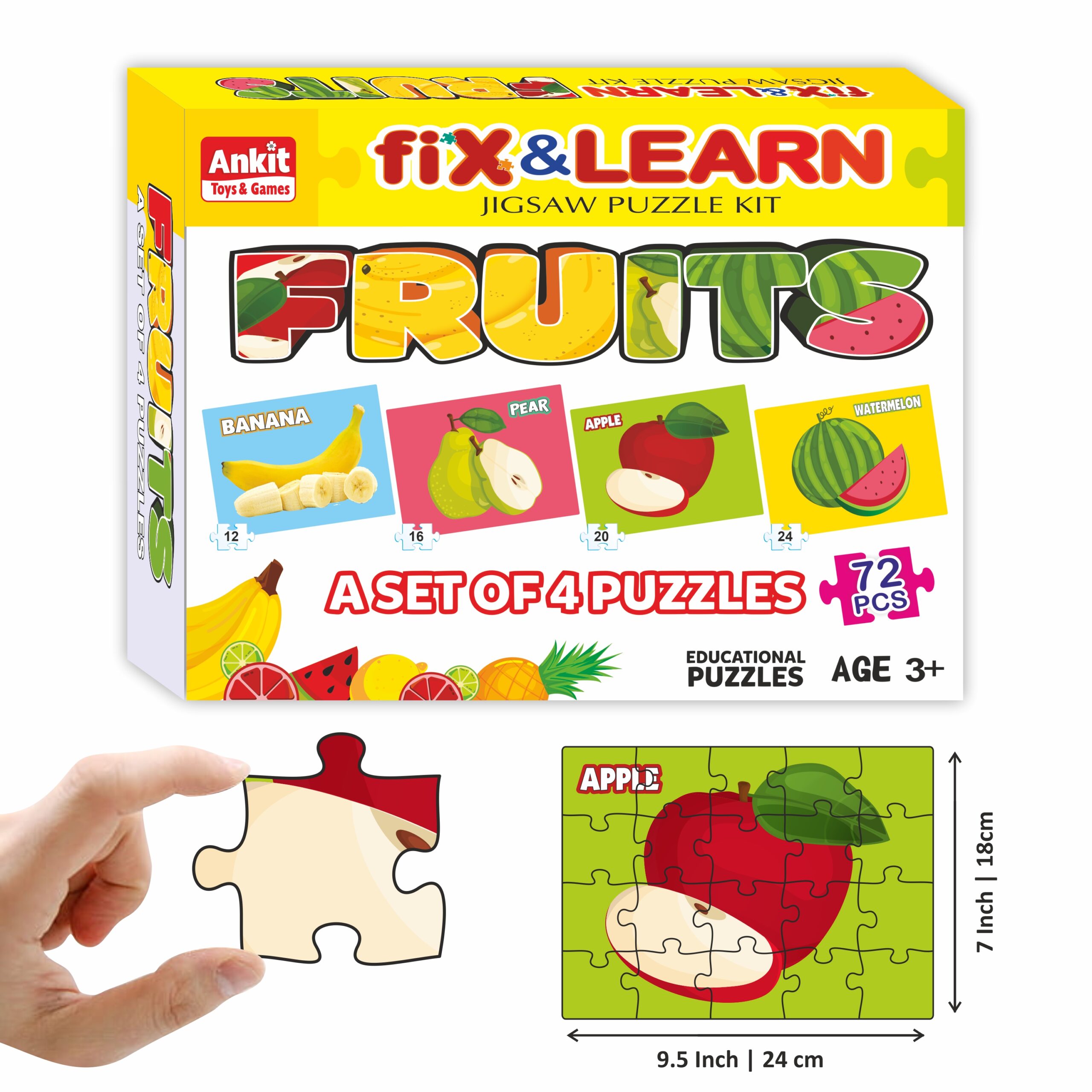 Ankit toys Fix 'N' Learn Puzzle- Fruits