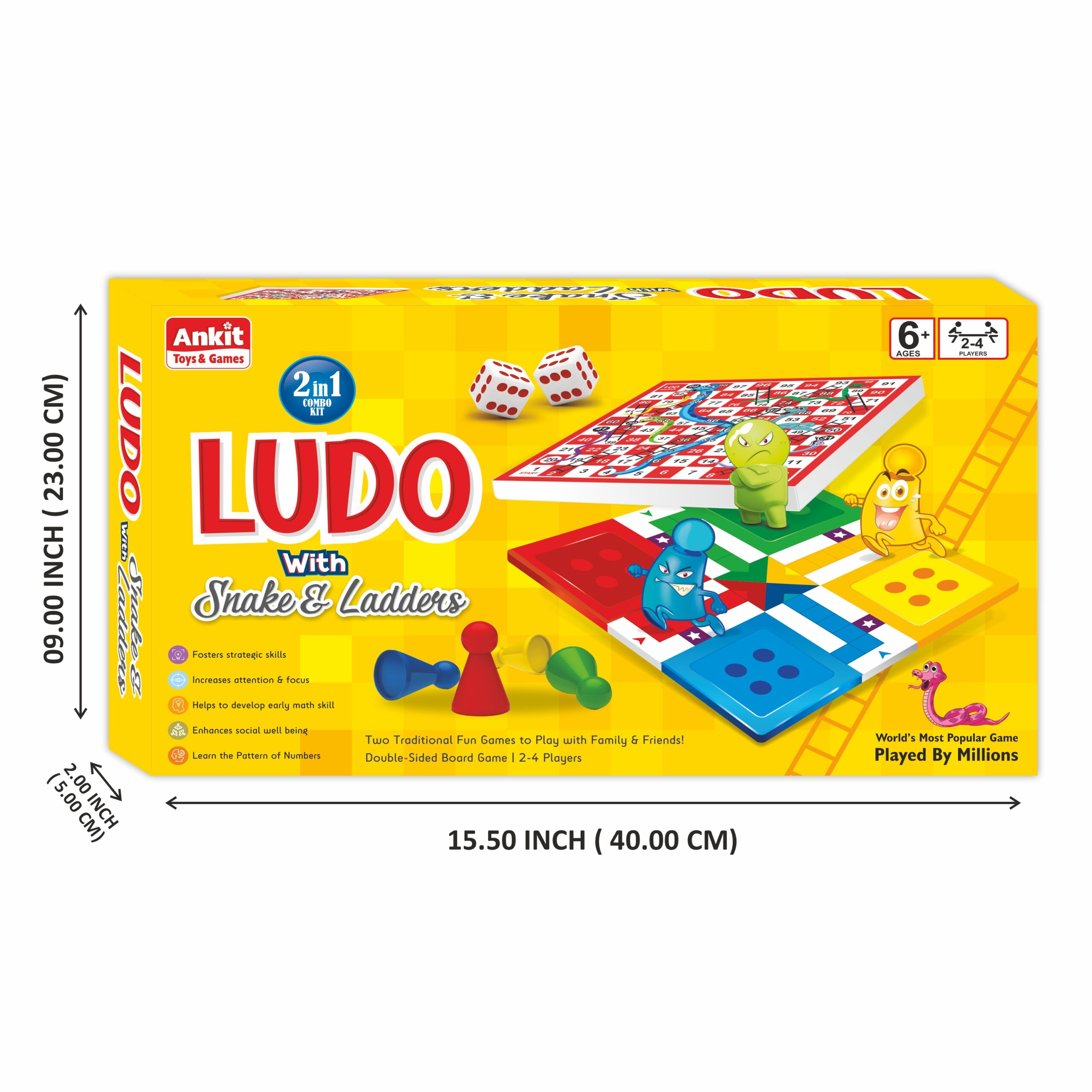 Ankit Toys 2 in 1 Ludo with Snake & Ladder Board Games