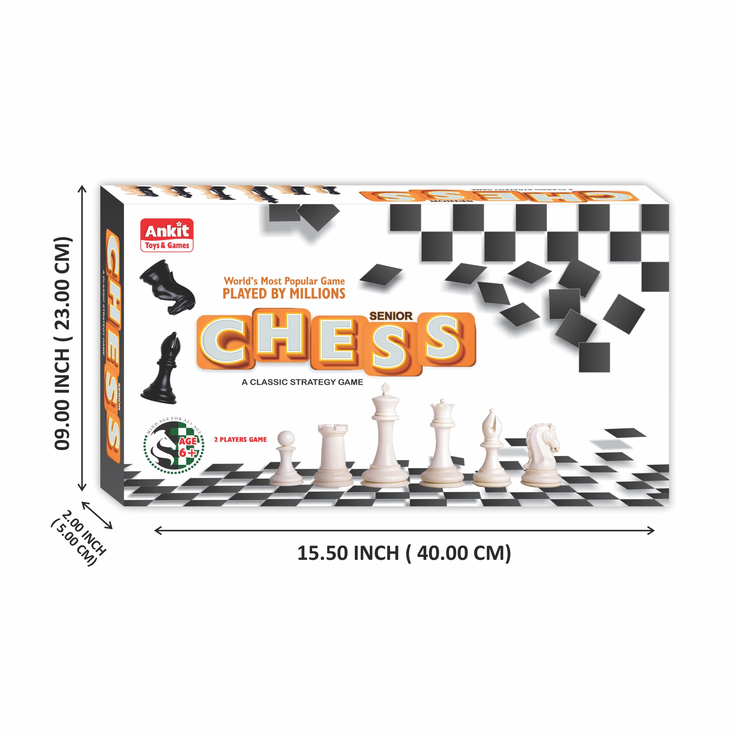 Ankit Toys Senior Chess Board Game - Black White